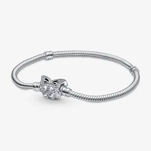 Butterfly Clasp Snake Chain Bracelet