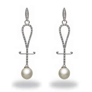 Chandelier White South Sea Pearl and Diamond Earrings