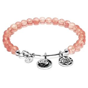 Chrysalis Silver Watermelon Quartz "Roses" Bracelet