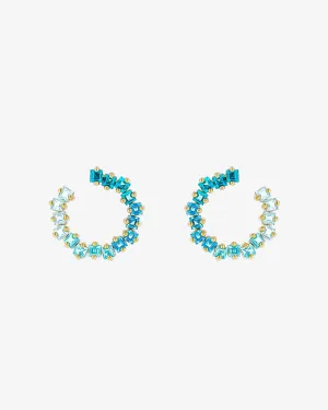 Cierra Light Blue Ombre Midi Sideways Hoops