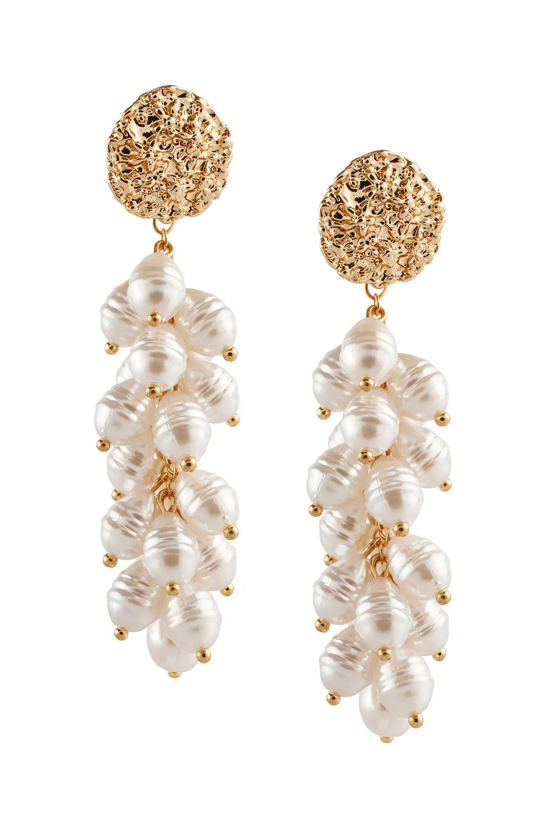 Cluster Pearl Drop Earrings