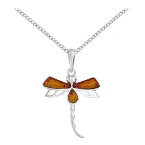 Contemporary Amber Dragonfly Necklace