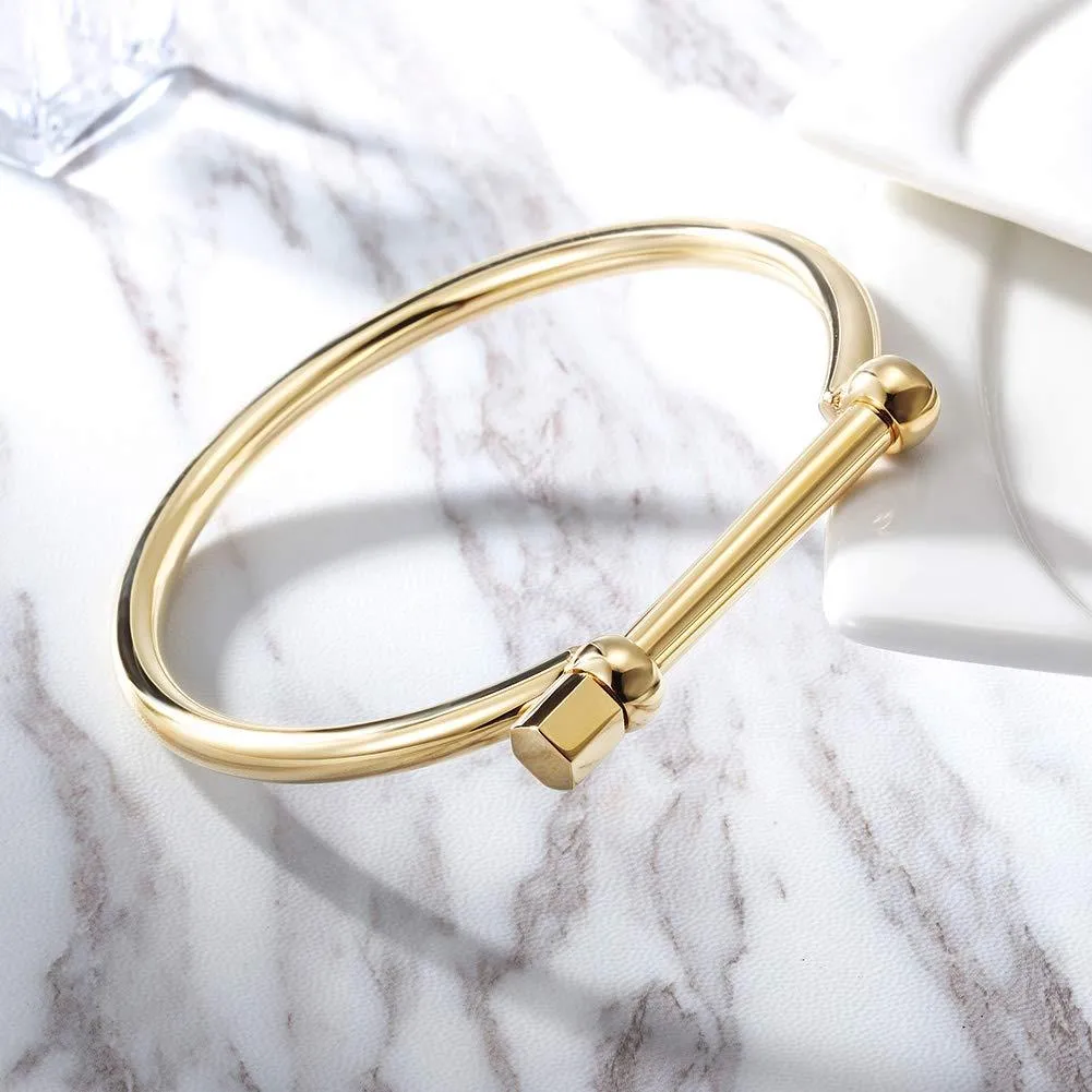 D-Shape Screw Bar Bangle