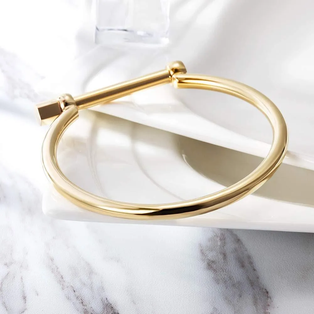 D-Shape Screw Bar Bangle