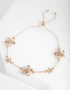 Daisy Stone Chain Toggle Bracelet