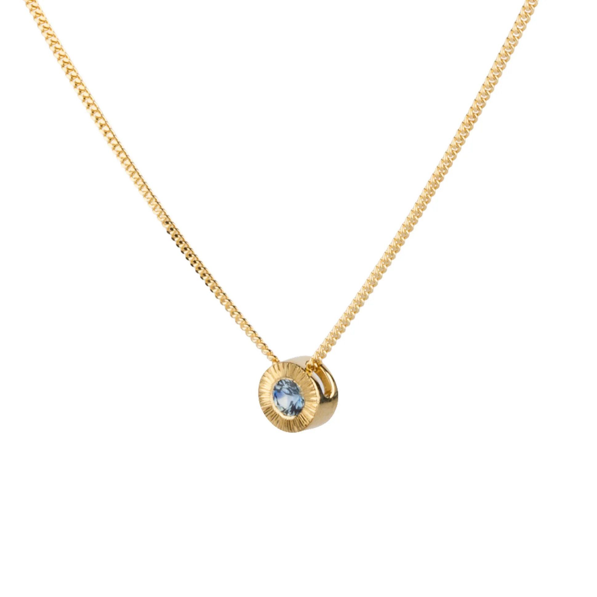 Denim Blue Sapphire Small Aurora Necklace in Yellow Gold