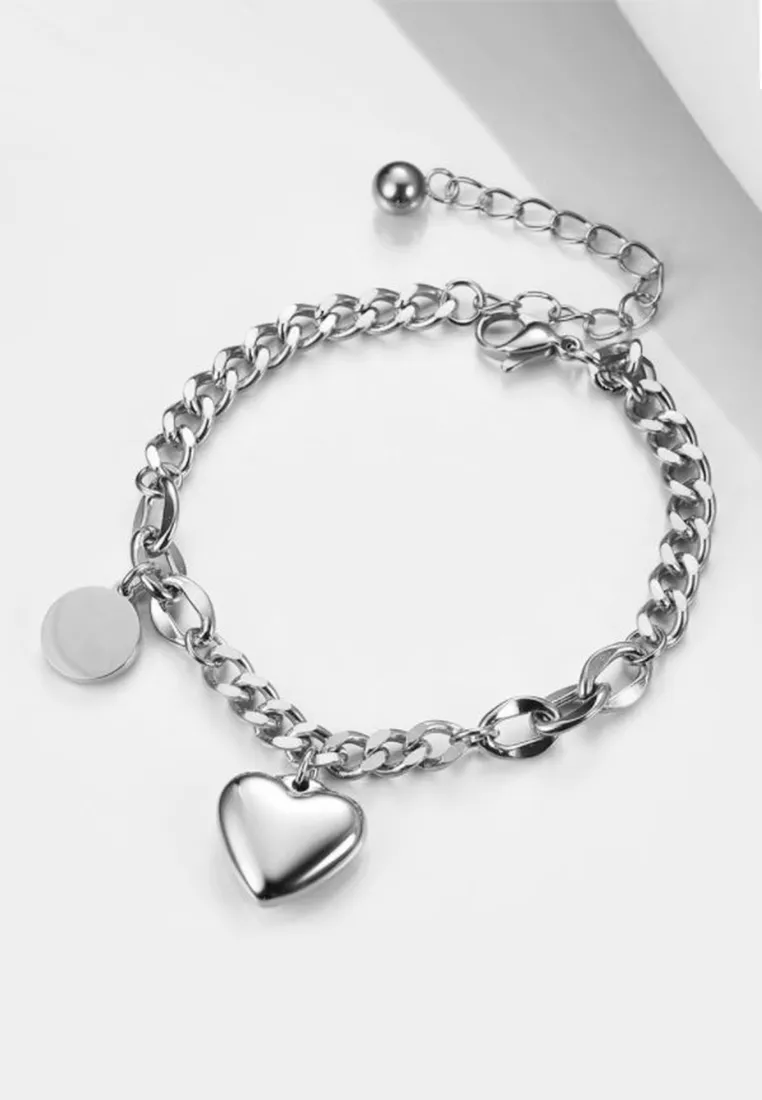 Desiree Heart Bijoux Pendant with Round Tag Bracelet