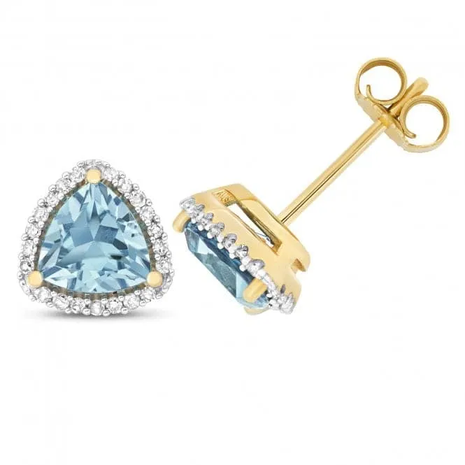 Diamond And Light Swiss Blue Topaz Stud Earrings ED256BT