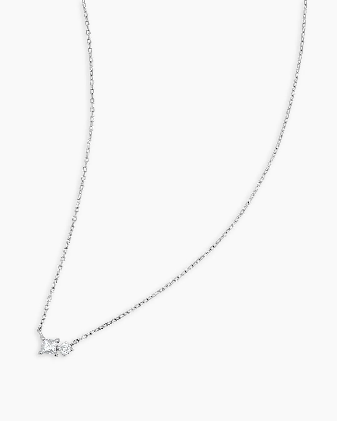 Diamond and White Sapphire Necklace