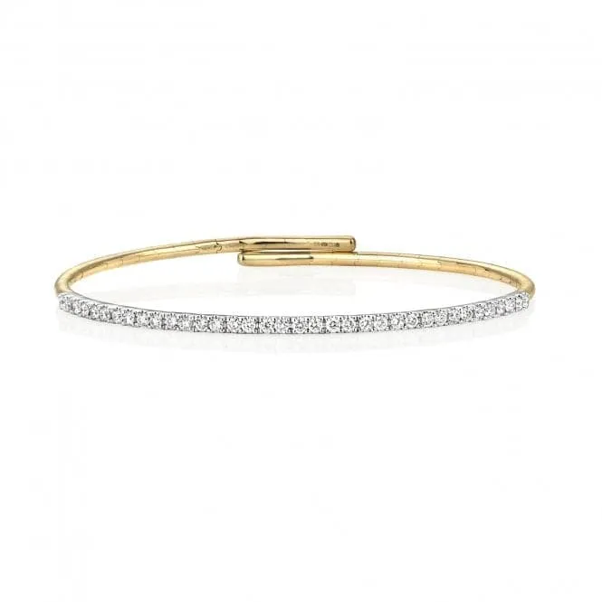 Diamond Jewellery 18ct Gold Diamond Flexi Bangle BDQ113