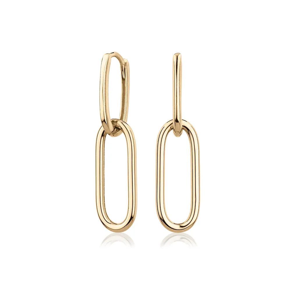 Drop earrings in 10 carat yellow gold