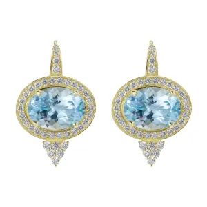 Earrings - Blue Topaz And Diamond (2357D)