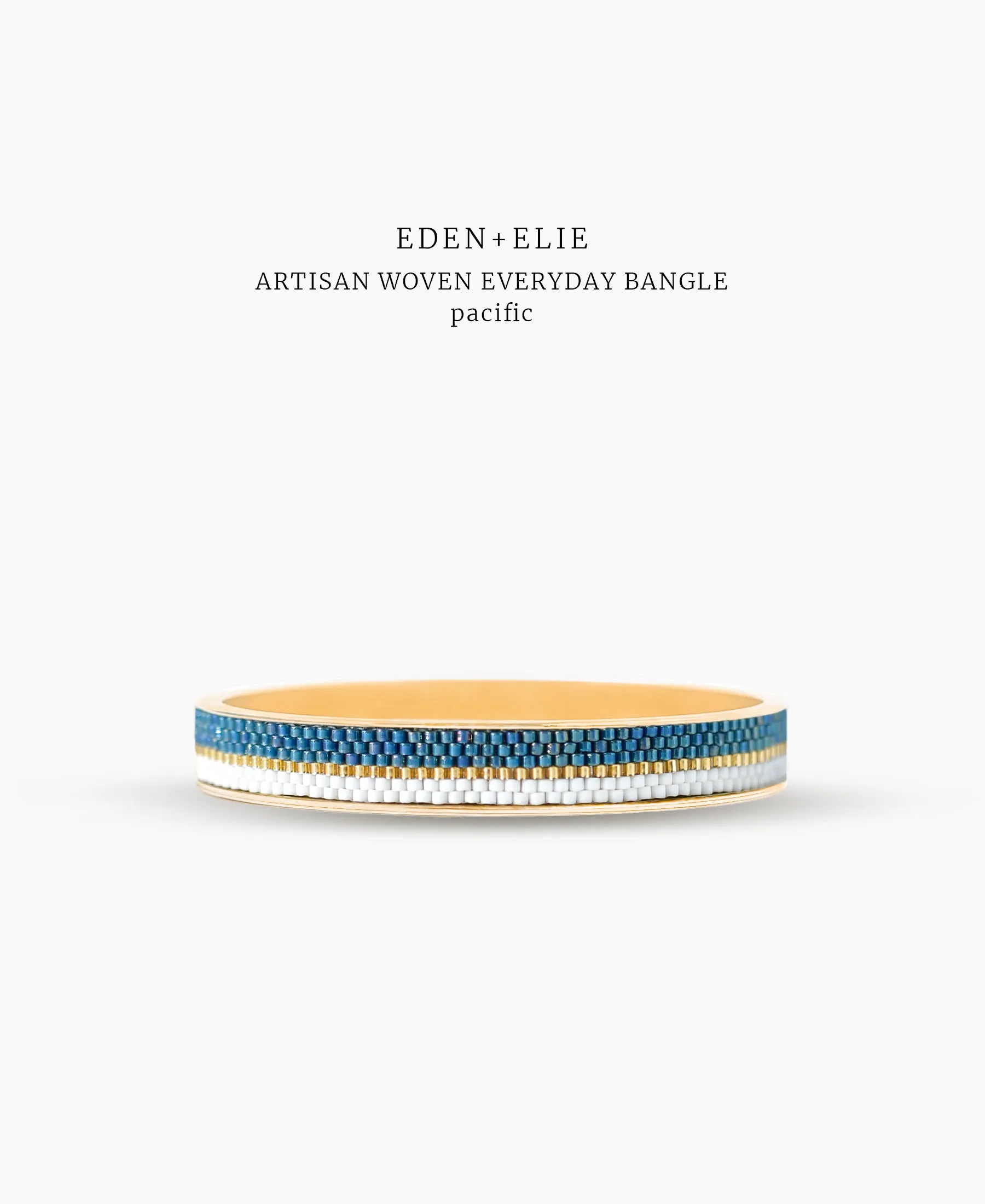 EDEN   ELIE Everyday Gold Narrow Bangle - pacific blue