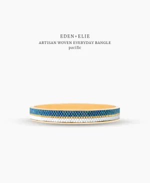 EDEN   ELIE Everyday Gold Narrow Bangle - pacific blue