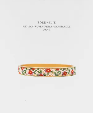 EDEN   ELIE Modern Peranakan gold narrow bangle - peach