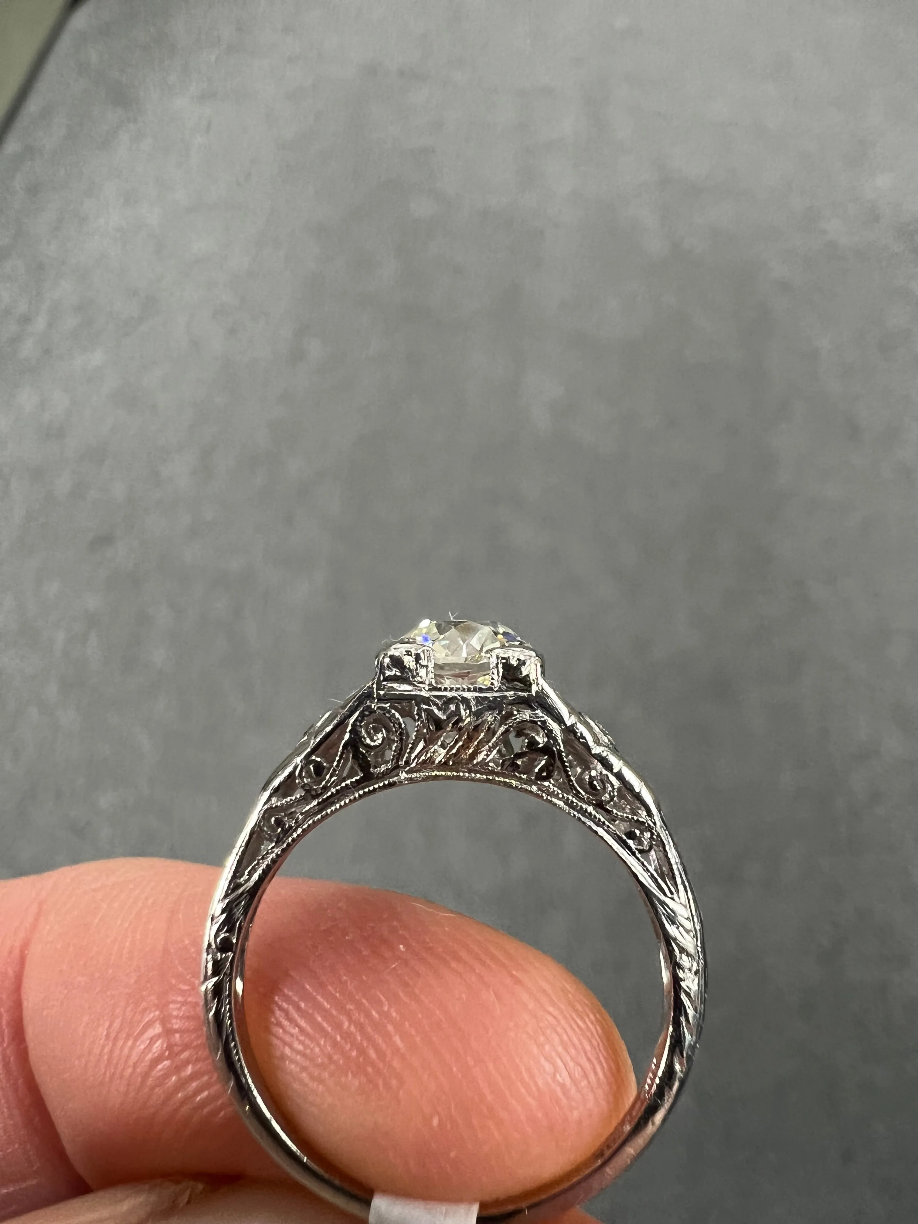 Edwardian Diamond Platinum Engagement Ring