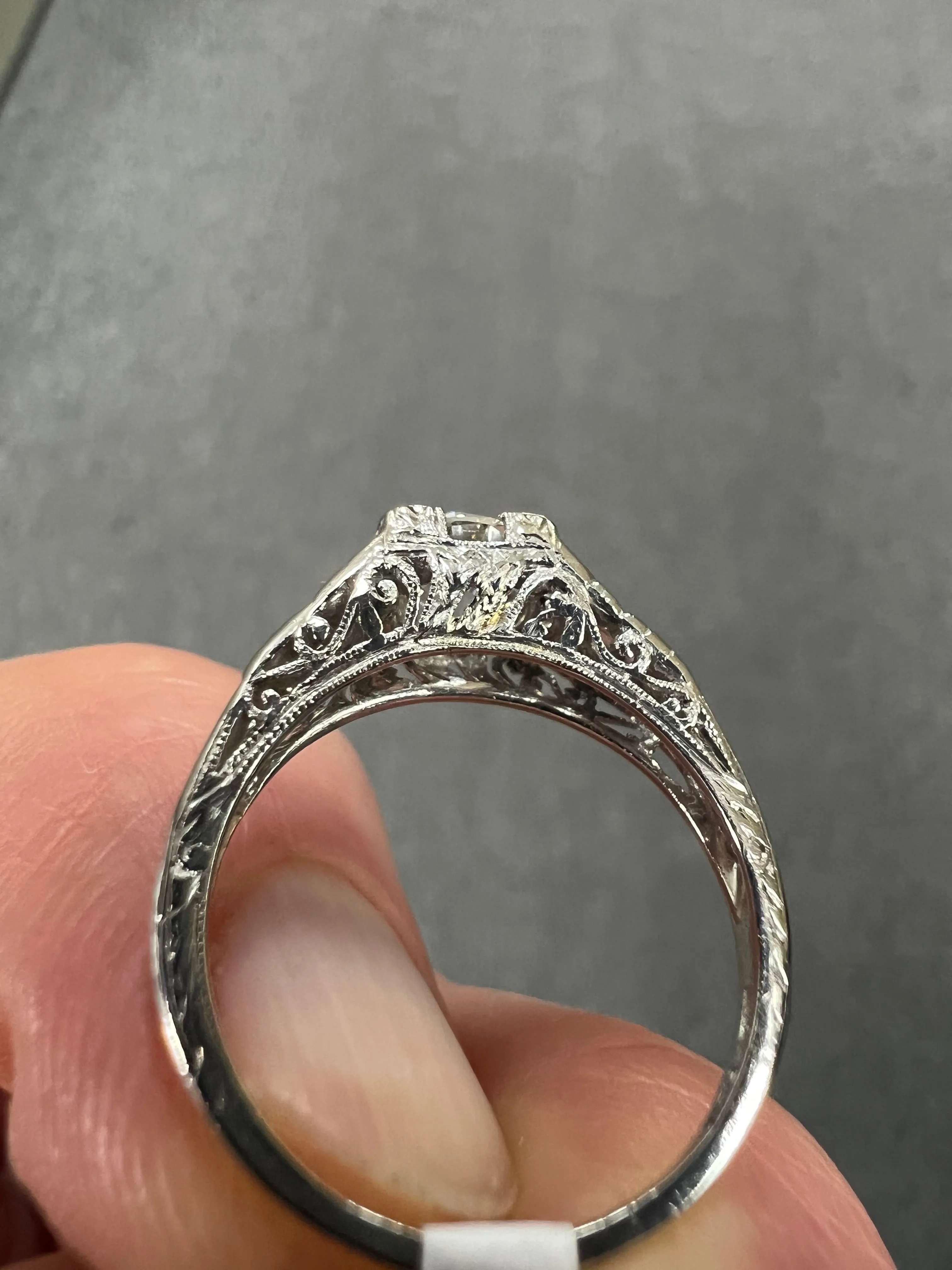 Edwardian Diamond Platinum Engagement Ring