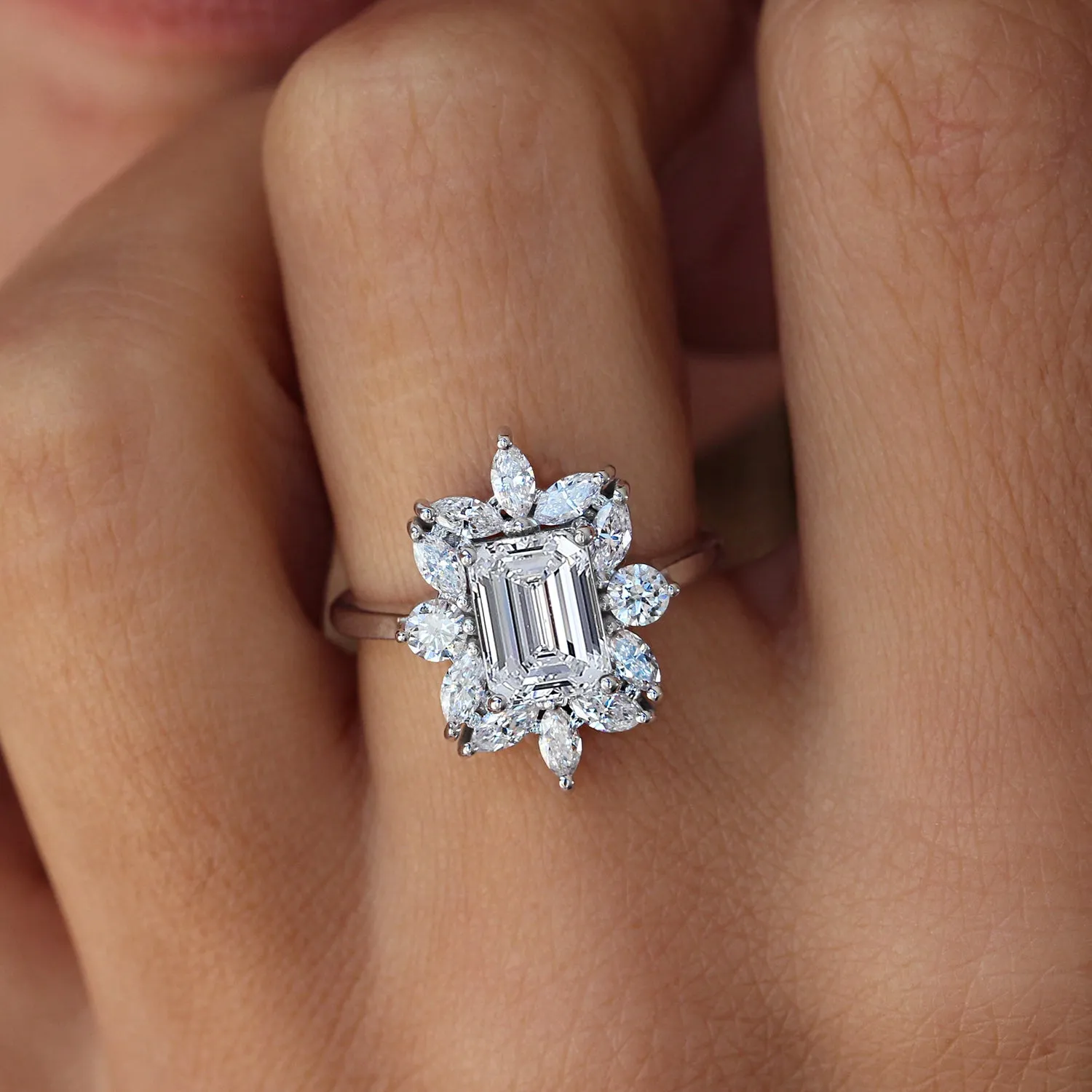 Emerald Cut 1.70 carat Diamond Royal Engagement ring, Charlotte ♥