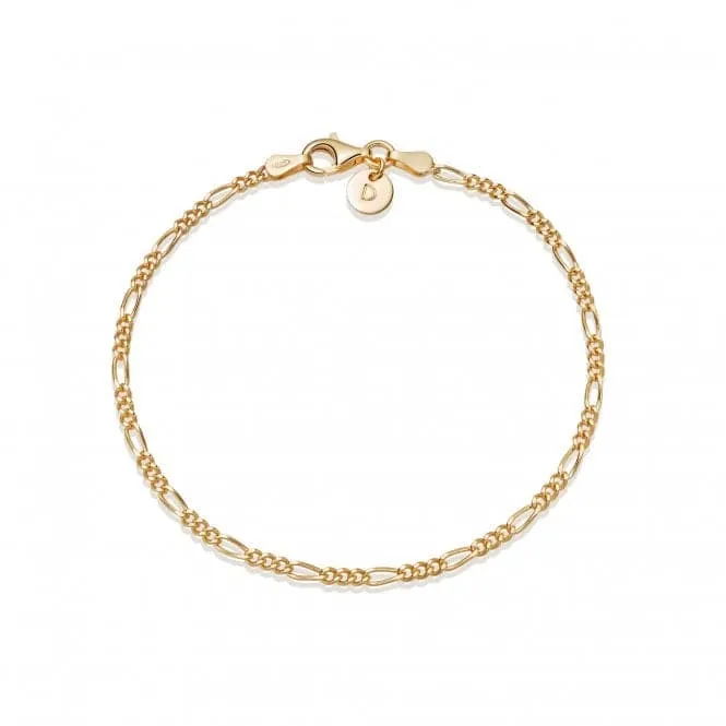 Essentials Fine Figaro Chain Chain 18ct Gold Plated Bracelet BRFIG_GP