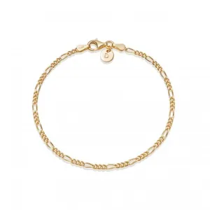 Essentials Fine Figaro Chain Chain 18ct Gold Plated Bracelet BRFIG_GP