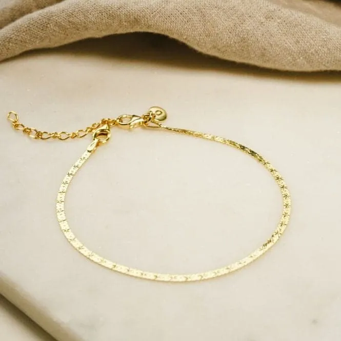 Estee Lalonde Flat Snake Chain 18ct Gold Plated Bracelet ELBR06_GP