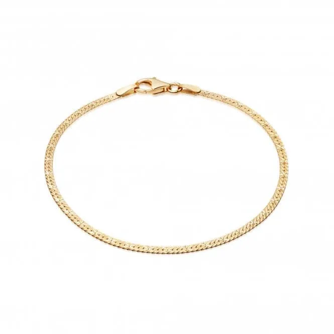 Estee Lalonde Flat Snake Chain 18ct Gold Plated Bracelet ELBR06_GP