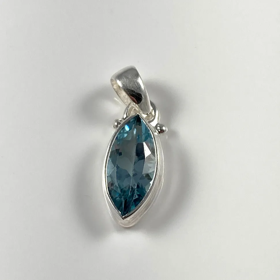 Faceted Blue Topaz Pendant