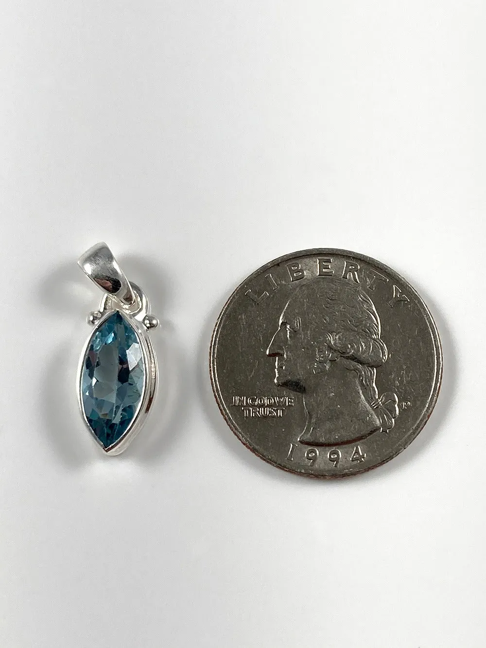 Faceted Blue Topaz Pendant