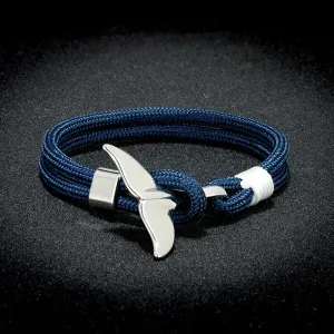 Fashion Whale Tail Anchor Bracelet Men Multilayer Charm Rope Chain Bracelets Male Women Navy Style Sport Hook 11 Color Available