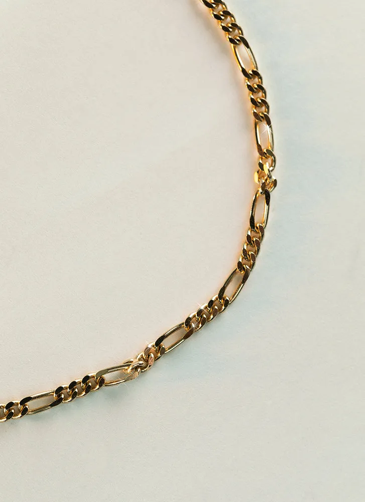 Figaro 2.7mm bracelet 14k gold