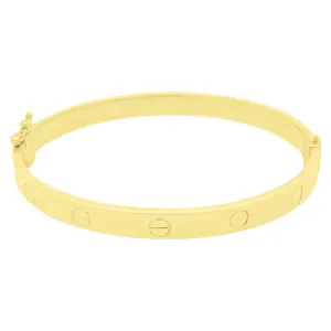 Flat Head Solid 10K Gold Women's Bangle