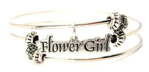 Flower Girl Triple Style Expandable Bangle Bracelet