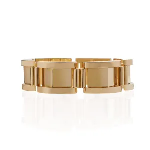 French Retro 18K Gold Tank Bracelet