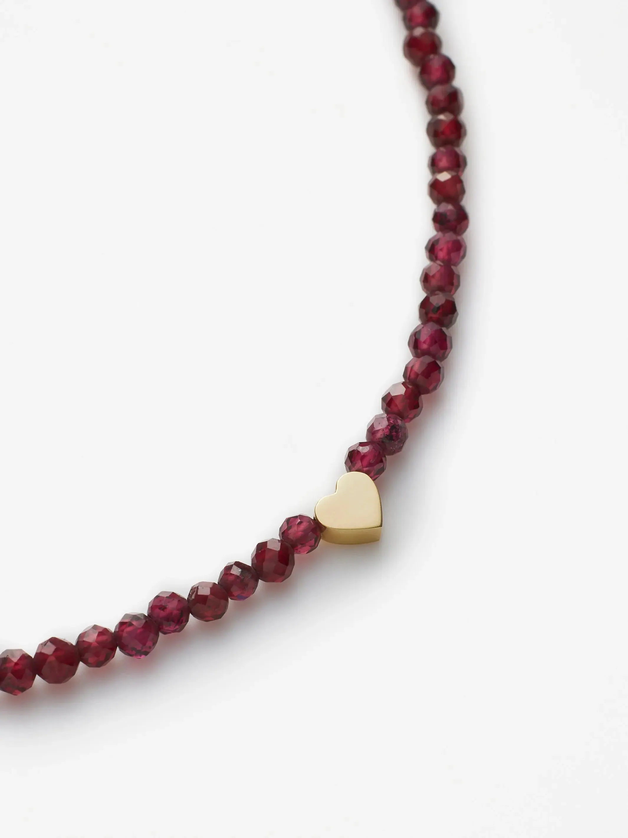 Gold Heart Garnet Bracelet