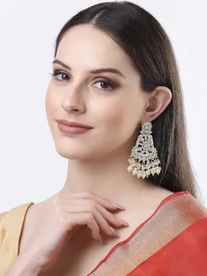 Gold-Plated Kundan Drop Earrings