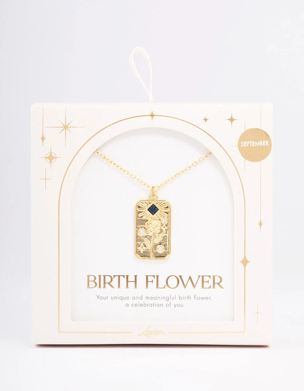 Gold Plated September Birth Month Flower Pendant Necklace