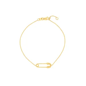 Gold Safety Pin Bracelet