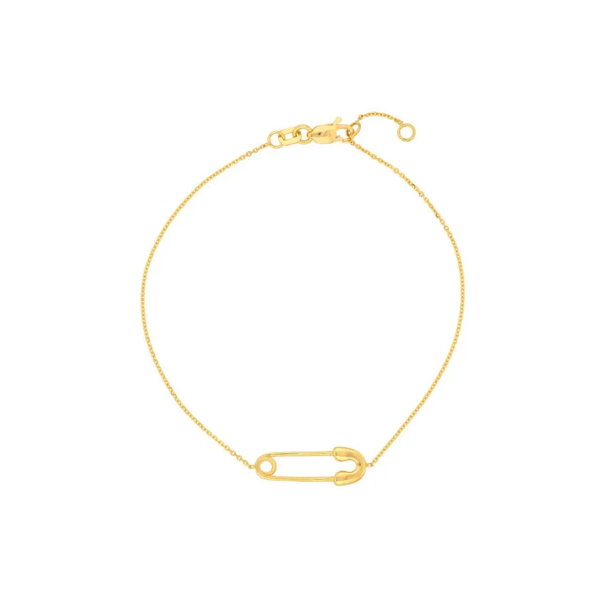 Gold Safety Pin Bracelet