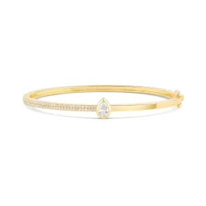 Half Solid Half Diamond Mixed Shape Bangle