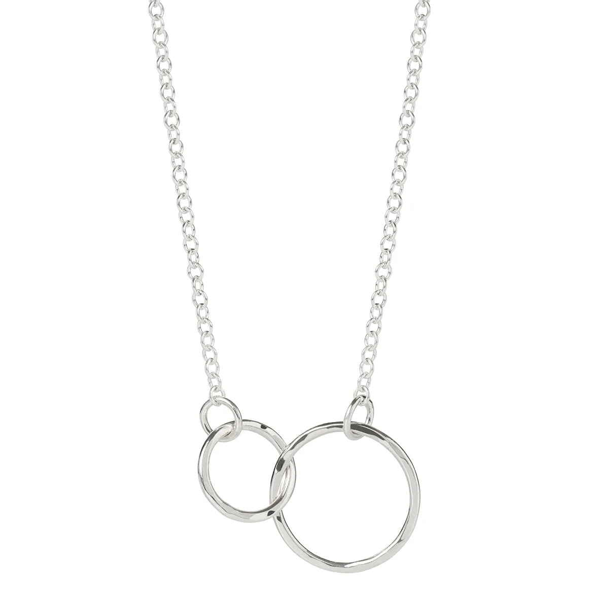 Hammered Silver Double Circle Pendant