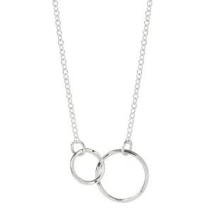 Hammered Silver Double Circle Pendant