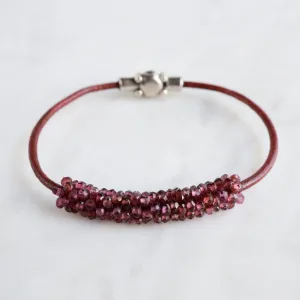 Hand Stitched Rhodolite Garnet Bracelet