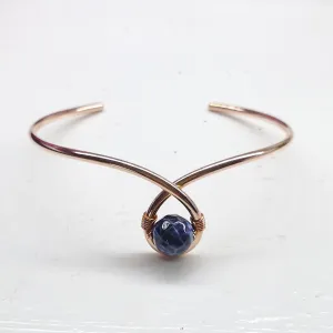 Handmade Copper Ribbon Child Abuse Awareness Teardrop Bangle