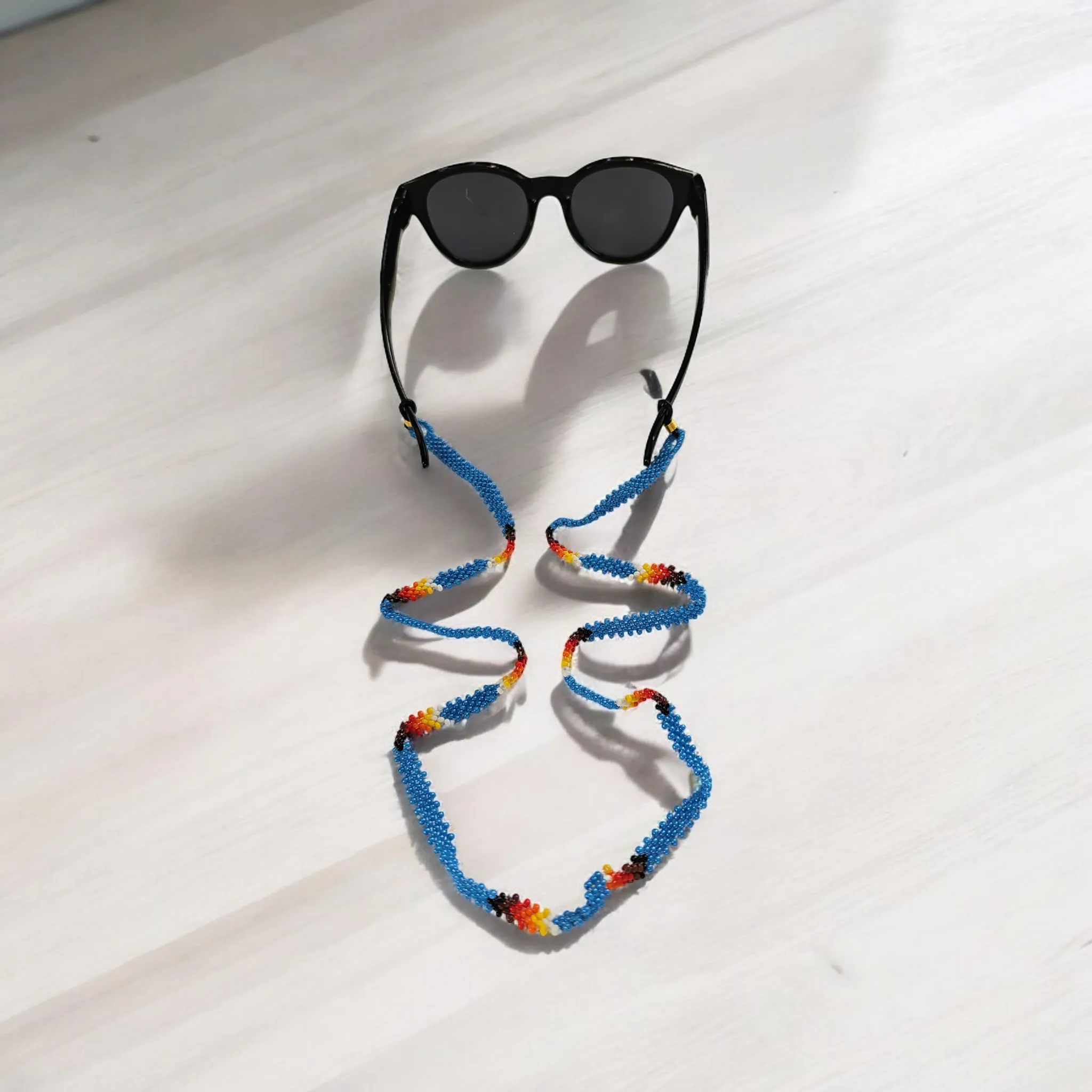 Handmade glasses  chain ( blue seep)