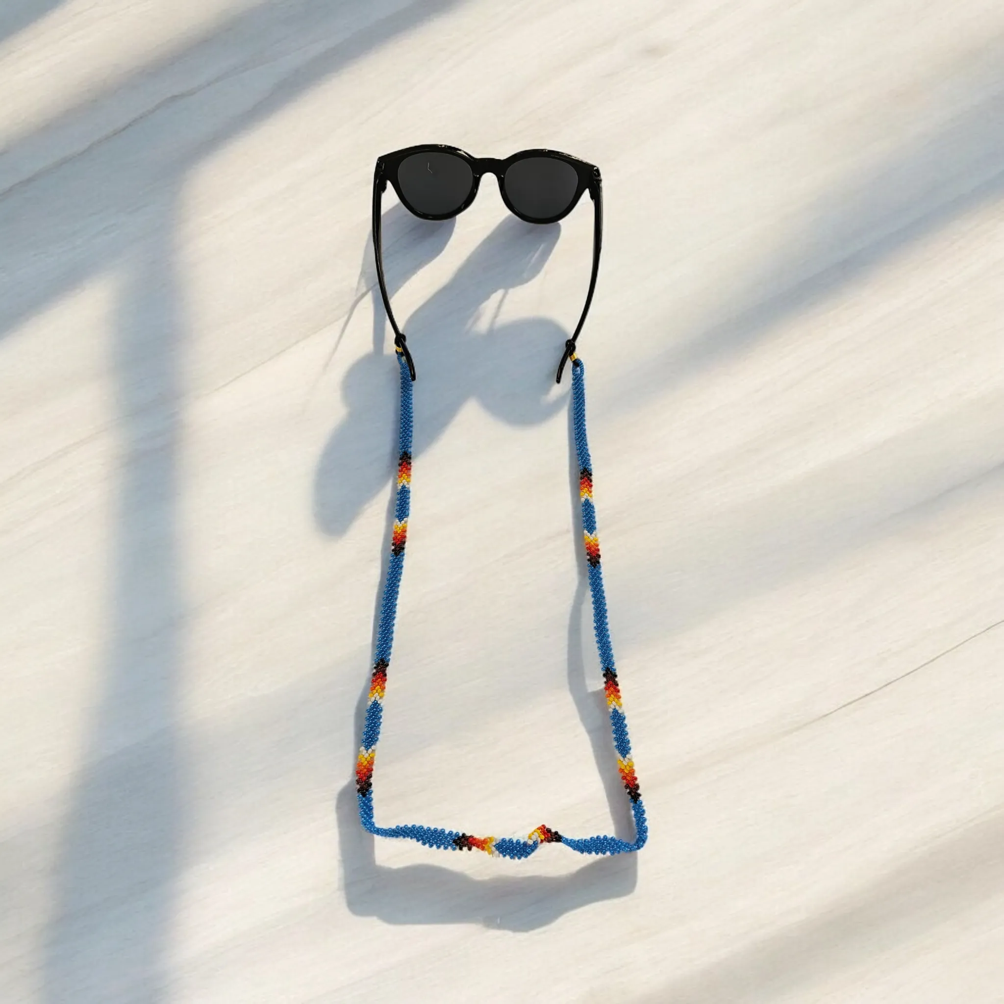 Handmade glasses  chain ( blue seep)