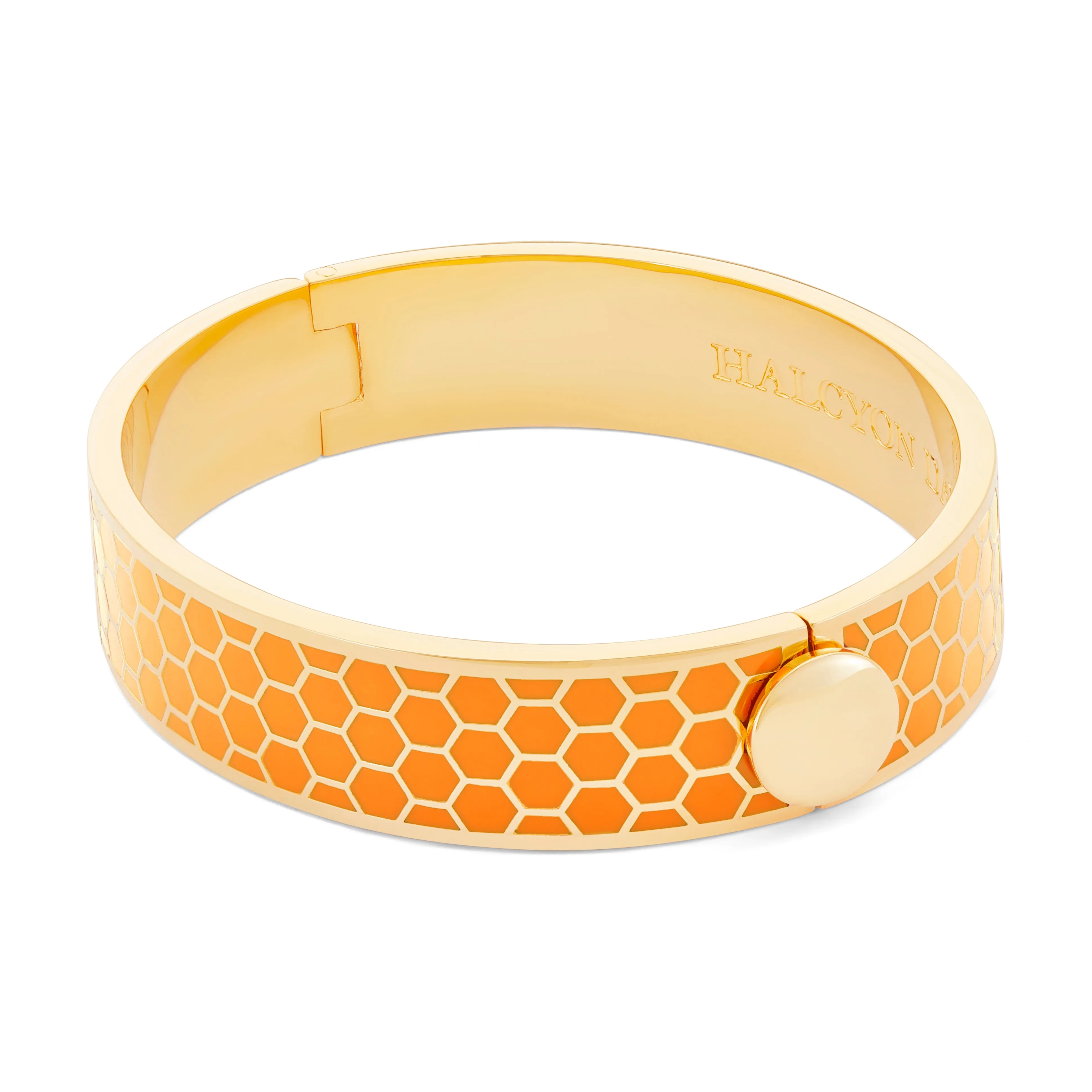 Honeycomb Orange & Gold Bangle