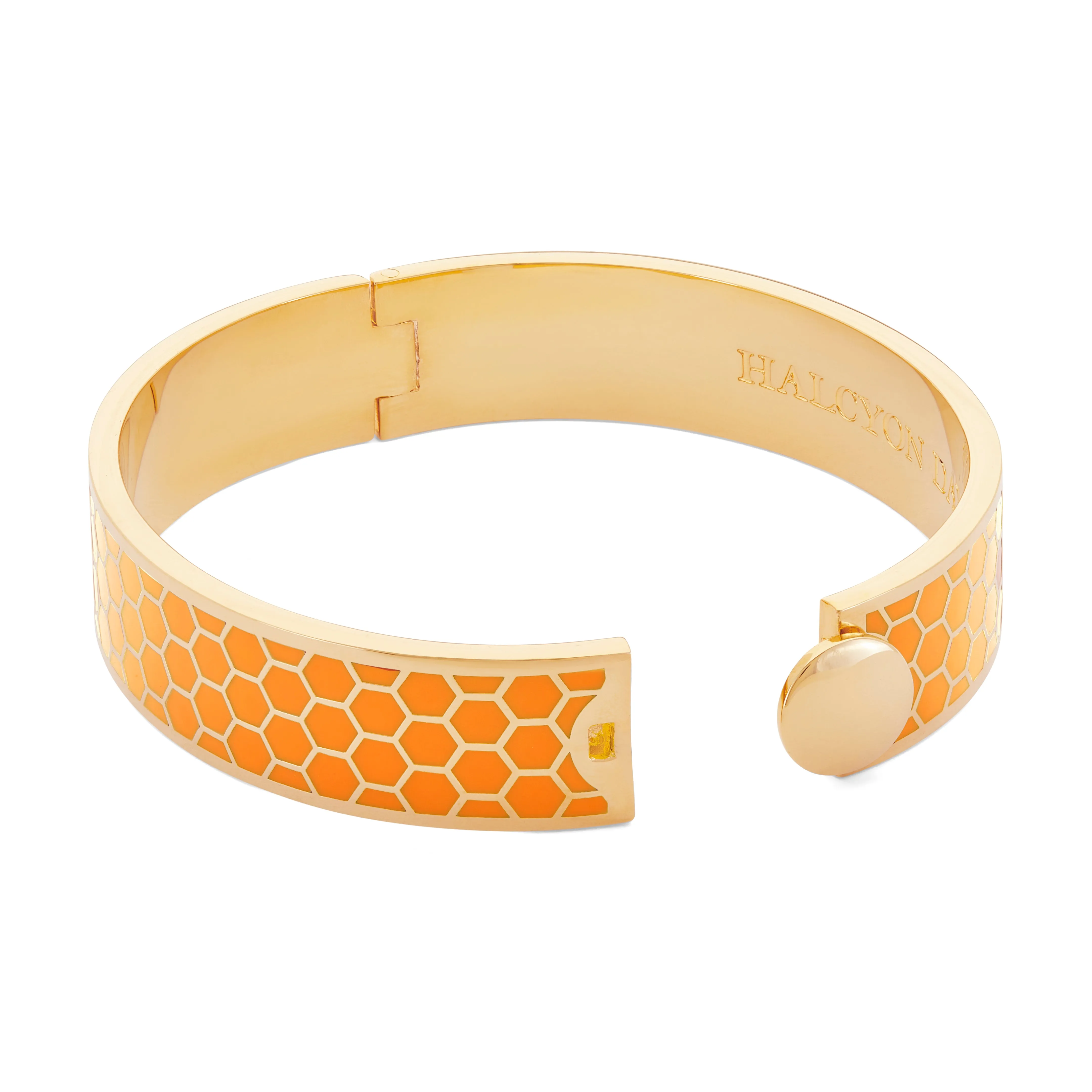 Honeycomb Orange & Gold Bangle