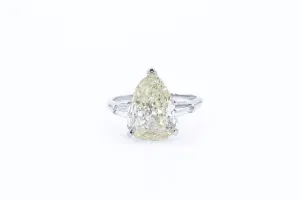 HUGE!!! 4.08 ct Pear Cut Diamond Ring