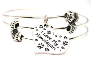 I Love My Himalayan Triple Style Expandable Bangle Bracelet