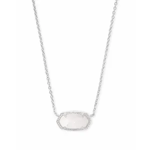 Kendra Scott - Elisa Silver Pendant Necklace -  White Kyocera Opal